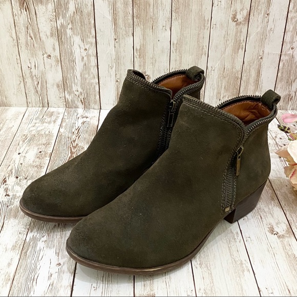 Lucky Brand “Bartalino” Olive Suede Leather Bootie - Picture 2 of 13